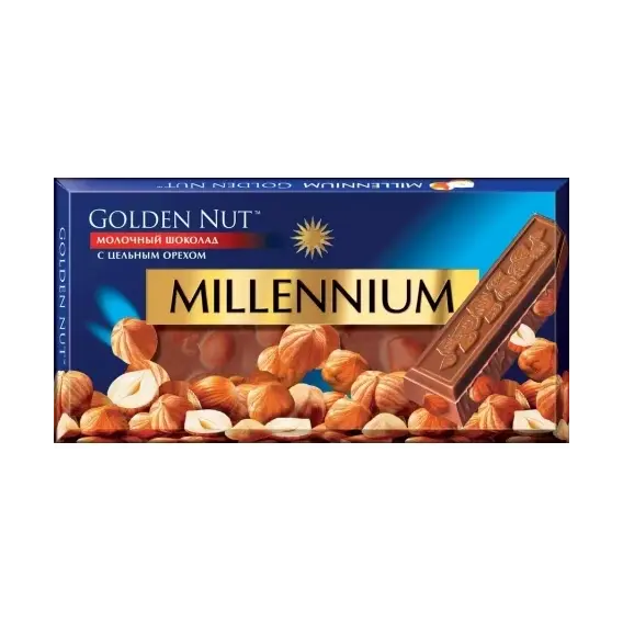 Шоколад Millennium Golden Nut молочный с лесными орехами 100 г (4820005193059)