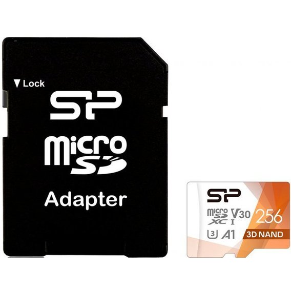 Карта памяти Silicon Power 256GB microSDXC U3 A1 V30 Superior Color + адаптер (SP256GBSTXDU3V20AB)