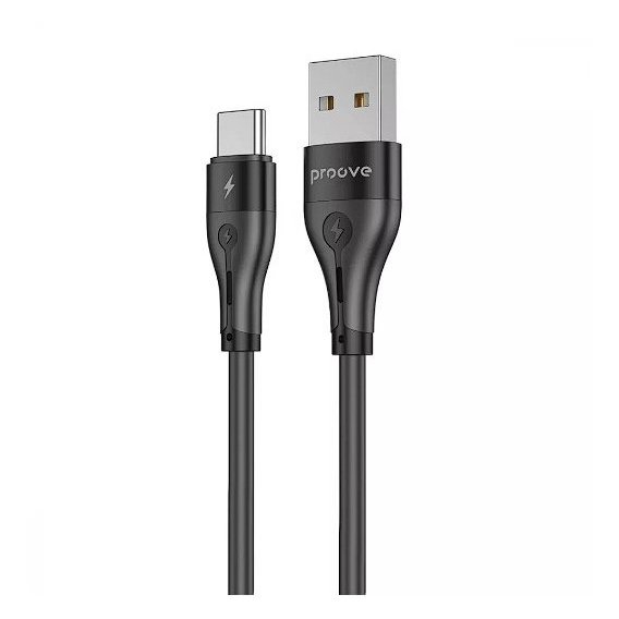 Кабель Proove USB Cable to USB-C Soft Silicone 2.4A 1m Black