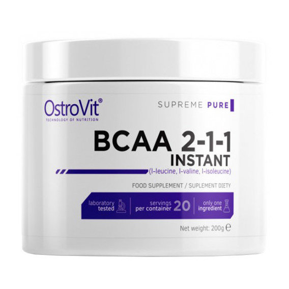 Аминокислота для спорта OstroVit BCAA Instant 200 g /20 servings/ Pure