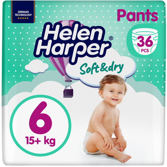 Подгузники Helen Harper Soft&Dry XL Размер 6 (+15 кг) 36 шт (5411416061229) (271444)