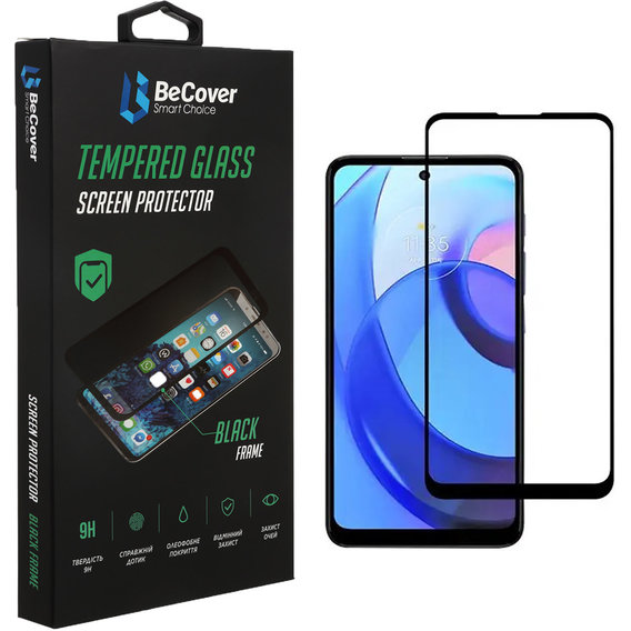 Аксессуар для смартфона BeCover Tempered Glass Black for Motorola Moto E30 / E40 (708143)
