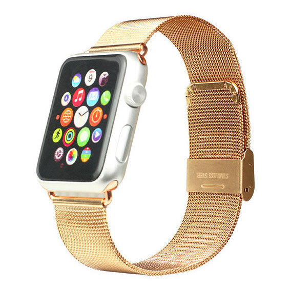 Аксессуар для Watch iBacks Milanese Stainless Steel Band Rose Gold for Apple Watch 42/44mm