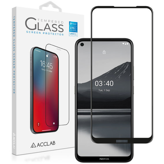 Аксессуар для смартфона ACCLAB Tempered Glass Full Glue Black for Nokia 3.4