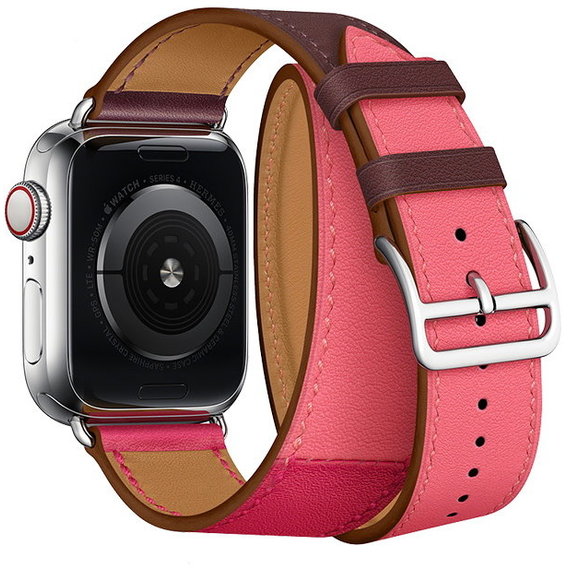 Аксессуар для Watch COTEetCI W36 Long Fashion Leather Band Bordeaux, Rose Extreme with Rose Azalee (WH5261-40-BRR) for Apple Watch 38/40/41mm