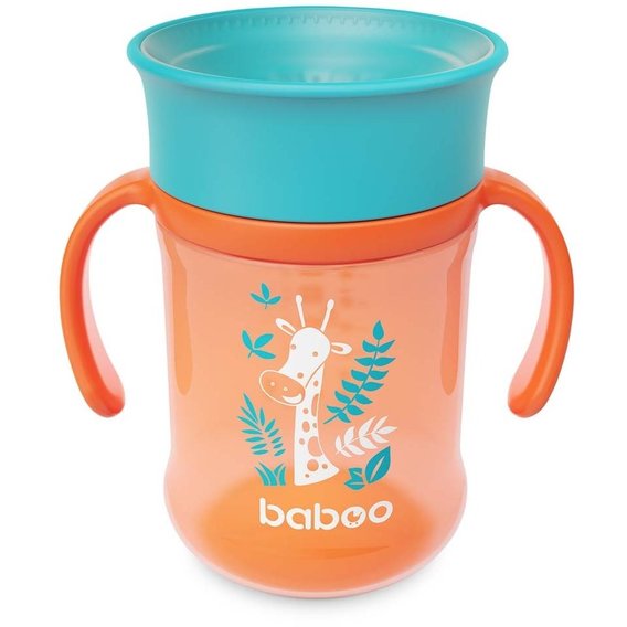 Чашка Baboo Safari непроливайка 360° 300 мл оранжевая (8-134)