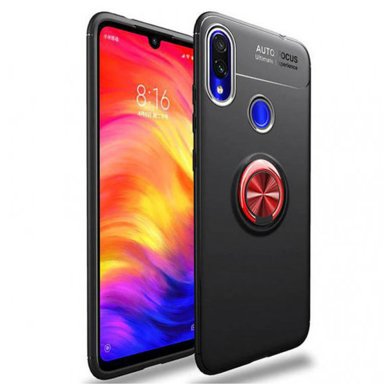Аксессуар для смартфона TPU Case TPU PC Deen ColorRing Magnetic Holder Black/Red for Xiaomi Redmi Note 7 / Redmi Note 7 Pro