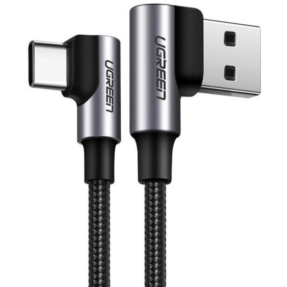Кабель Ugreen Both Angled USB Cable to USB-C 3A 1m Black (20856)