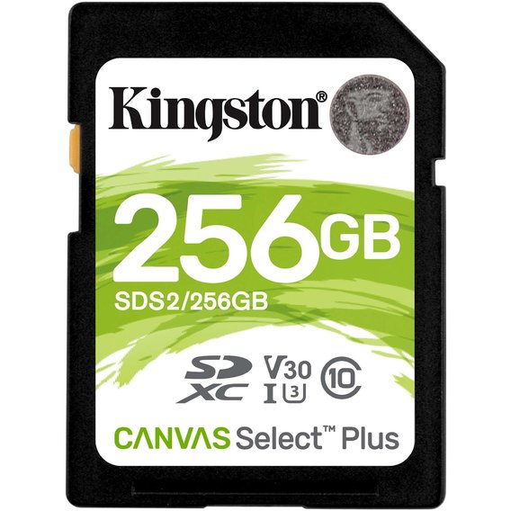 Карта памяти Kingston 256GB SDXC Class 10 UHS-I U3 V30 Canvas Select Plus (SDS2/256GB)