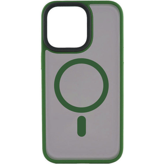 Аксессуар для iPhone Mobile Case TPU+PC Metal Buttons with MagSafe Green for iPhone 15 Pro Max