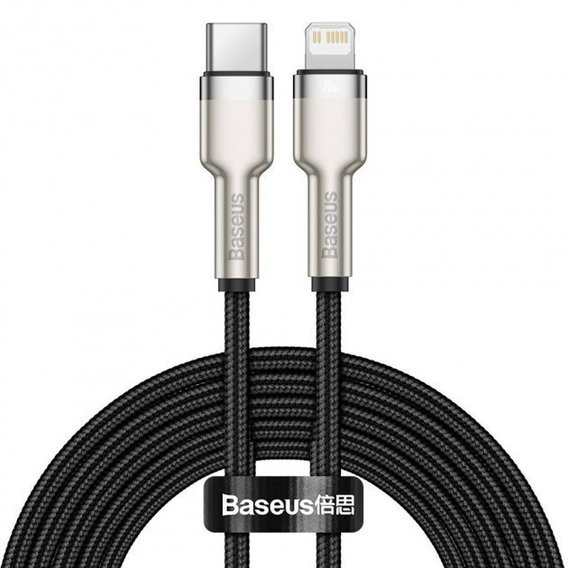 Кабель Baseus Cable USB-C to Lightning Cafule Metal PD 20W 2m Black (CATLJK-B01)