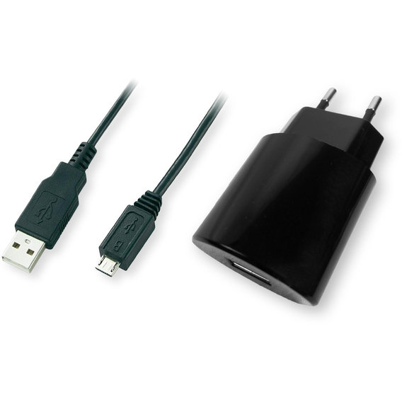 Зарядное устройство Global USB Wall Charger 1A Black with microUSB Cable (MSH-TR-071)