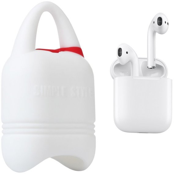 Чехол для наушников Becover Case Kindon i-Smile with Belt White IPH1430 (702345) for Apple AirPods