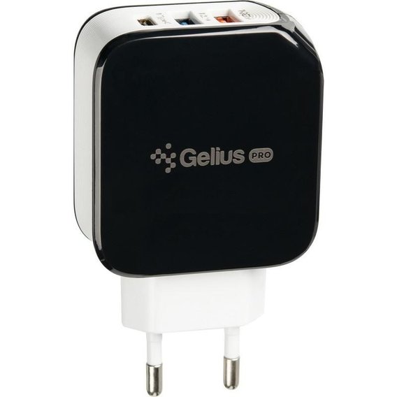 Зарядное устройство Gelius USB Charger 3xUSB Pro Voltag with Cable USB-C Black/White (GP-HC07)