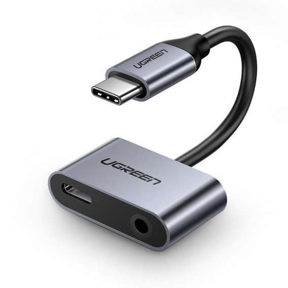 Адаптер Ugreen Adapter CM193 USB-C to USB-C+3.5mm Gray (50596)