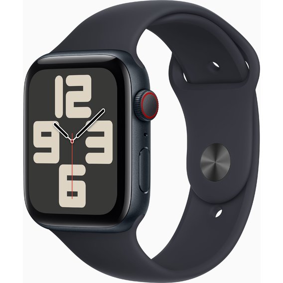 Apple Watch SE 2 2023 44mm GPS+LTE Midnight Aluminum Case with Midnight Sport Band - S/M (MRH43)