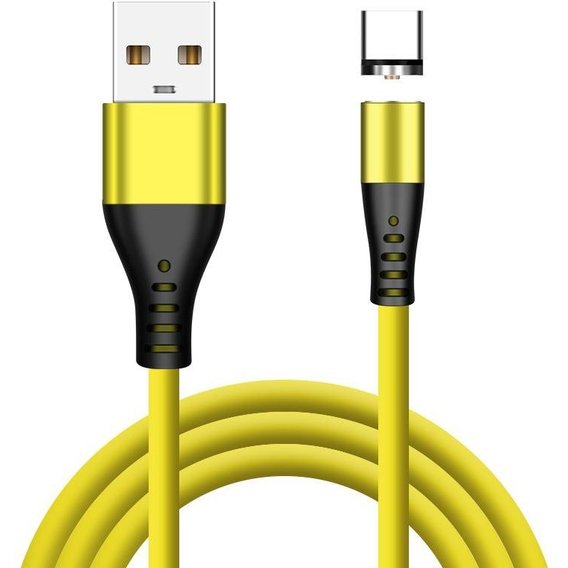 Кабель XOKO USB Cable to Lightning/microUSB/USB-C Magneto Liquid Silicone 1m Yellow (SC-400MGNT-YL)
