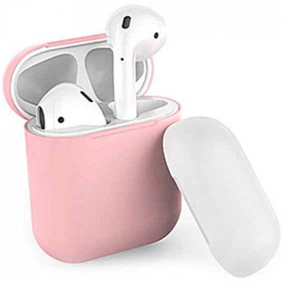 Чехол для наушников AhaStyle Silicone Duo Case Pink/White (X0023PANQ7) for AirPods