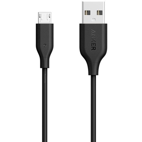 Кабель ANKER USB Cable to microUSB Powerline V3 90cm Black (A8132H12)