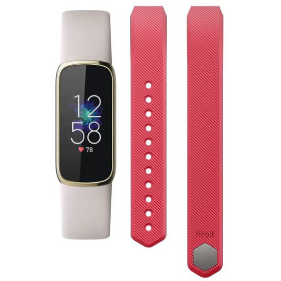 Фитнес-браслет Fitbit Luxe Soft Gold/Porcelain White (FB422GLWT) + Soft Pink Band (FB180ABPKS)