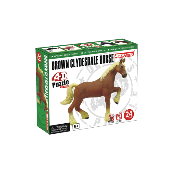 Объемный пазл 4D Master "Лошадь тяжеловоз коричневая" (26527)