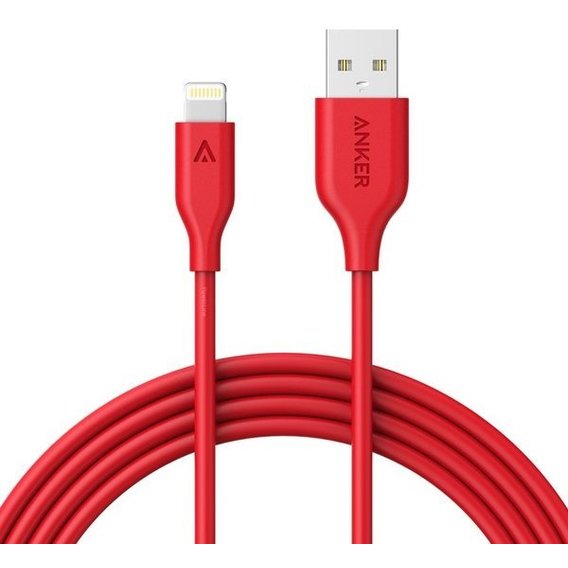 Кабель ANKER USB Cable to Lightning Powerline+ V3 1.8m Red (A8122H91)