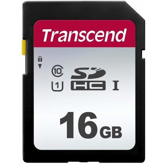 Карта памяти Transcend 16GB SDHC Class 10 UHS-I U1 (TS16GSDC300S)