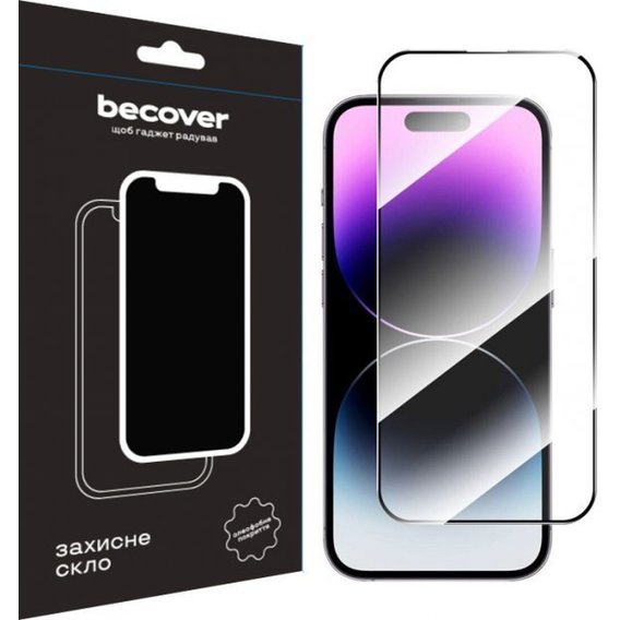 Аксессуар для iPhone BeCover Tempered Glass Black for iPhone 15 Pro (710593)
