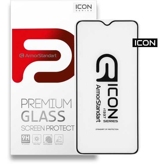 Аксесуар для смартфона ArmorStandart Tempered Glass Icon Black for Xiaomi Redmi 9A / Redmi 9C / Redmi 10A (ARM56295-GIC-BK)