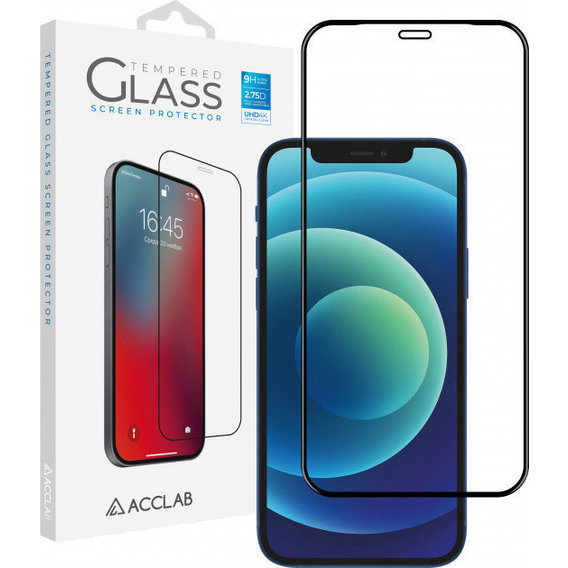 Аксессуар для iPhone ACCLAB Tempered Glass Full Glue Black for iPhone 12 Pro Max