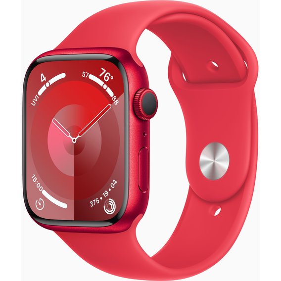 Apple Watch Series 9 45mm GPS (PRODUCT) RED Aluminum Case with (PRODUCT) RED Sport Band - M/L (MRXK3)