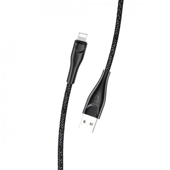 Кабель Usams USB Cable to Lightning Braided Data and Charging 2m Black (US-SJ394)