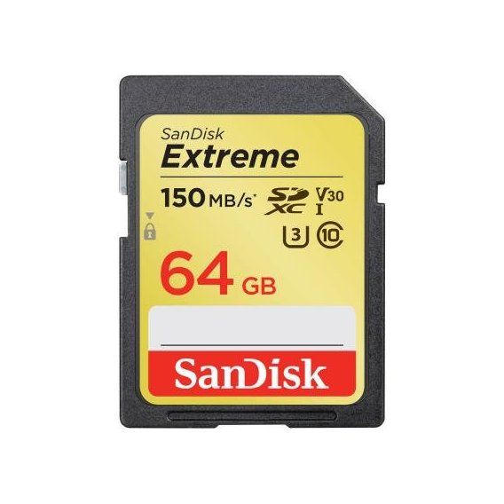 Карта памяти SanDisk 64GB SDXC Class 10 UHS-I U3 V30 Extreme (SDSDXV6-064G-GNCIN)