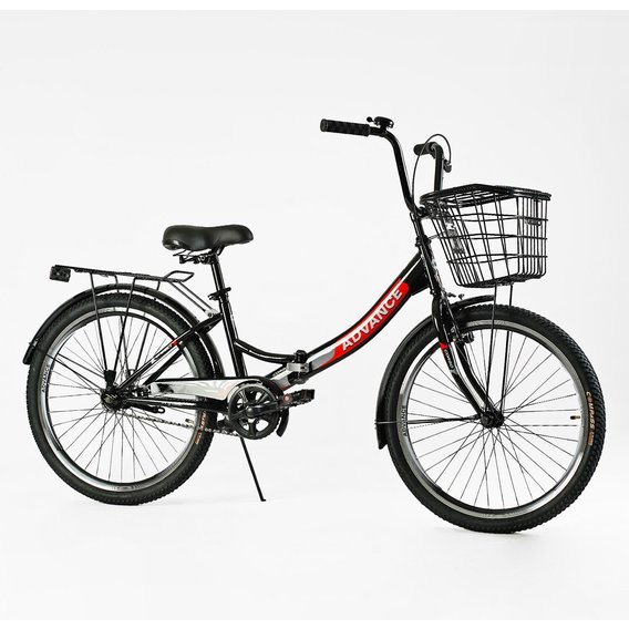 Велосипед Corso Advance 24" складной красный (AD-24400)
