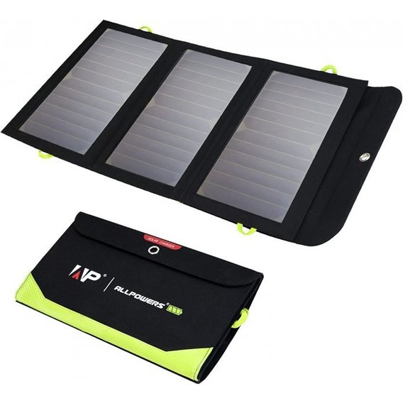 Внешний аккумулятор Солнечная панель Allpowers 21W with Power Bank 10000mAh (AP-SP-002-BLA-NEW)