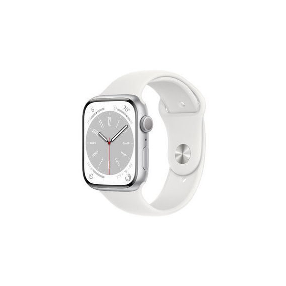 Apple Watch Series 8 45mm GPS Silver Aluminum Case with White Sport Band (MP6N3) UA