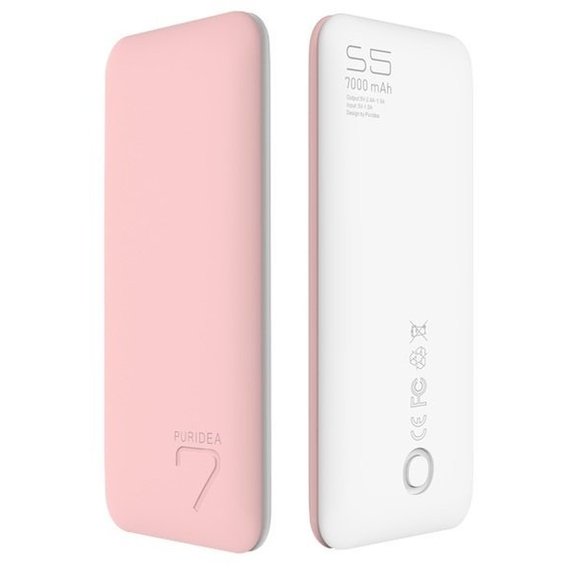 Внешний аккумулятор Puridea Power Bank S5 7000mAh Rubber Pink/White (S5-Pink White)