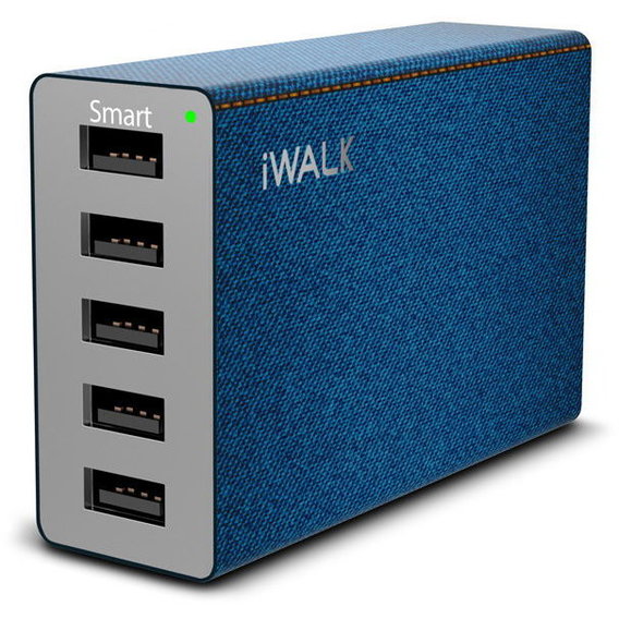Зарядное устройство iWALK USB Wall Charger Leopard Hub 5xUSB 8A Blue (ADL004 M5)
