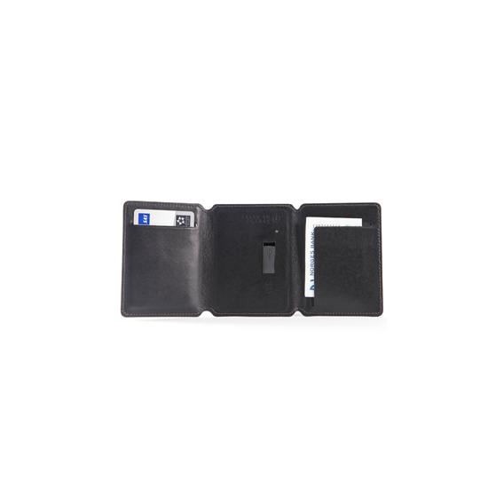 Внешний аккумулятор SEYVR Power Bank 1400mAh and  Genuine Leather Wallet Black for Smartfone