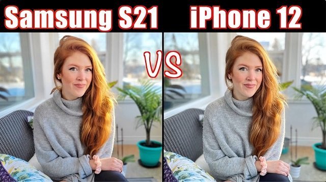 Камеры Samsung S21 и iPhone 12
